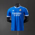 Real Madrid 2526 Third Jersey displayed on a mannequin, showcasing the iconic blue design and club emblem.